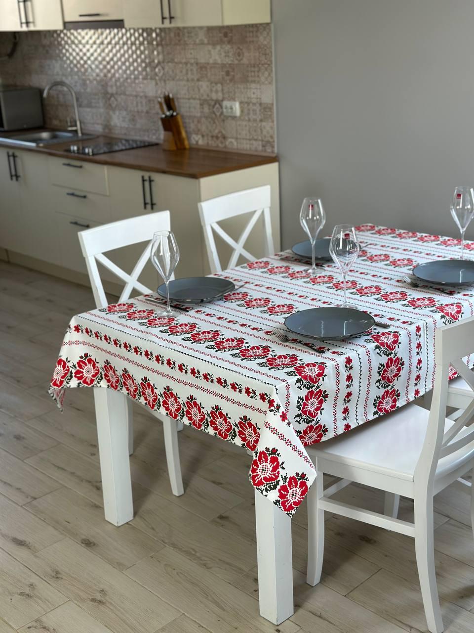 Linen waterproof tablecloth with Teflon, Geometry collection, luxury quality (custom or standard size)
