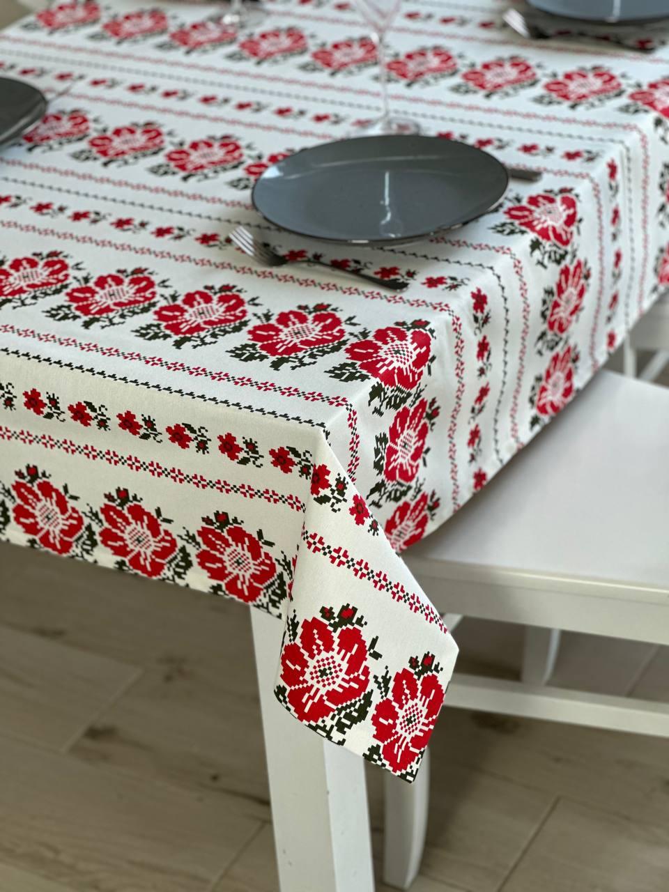 Linen waterproof tablecloth with Teflon, Geometry collection, luxury quality (custom or standard size)