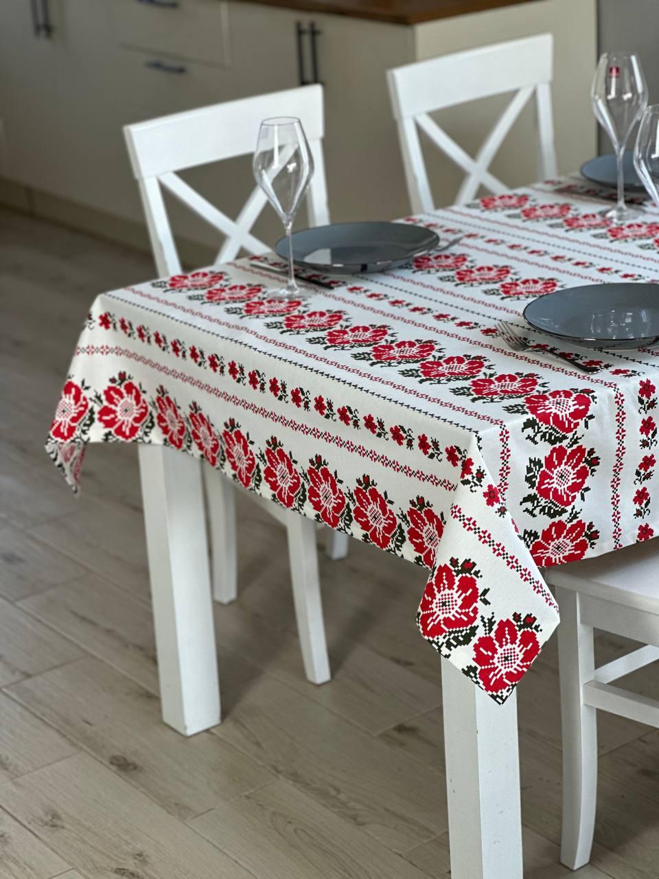 Linen waterproof tablecloth with Teflon, Geometry collection, luxury quality (custom or standard size)