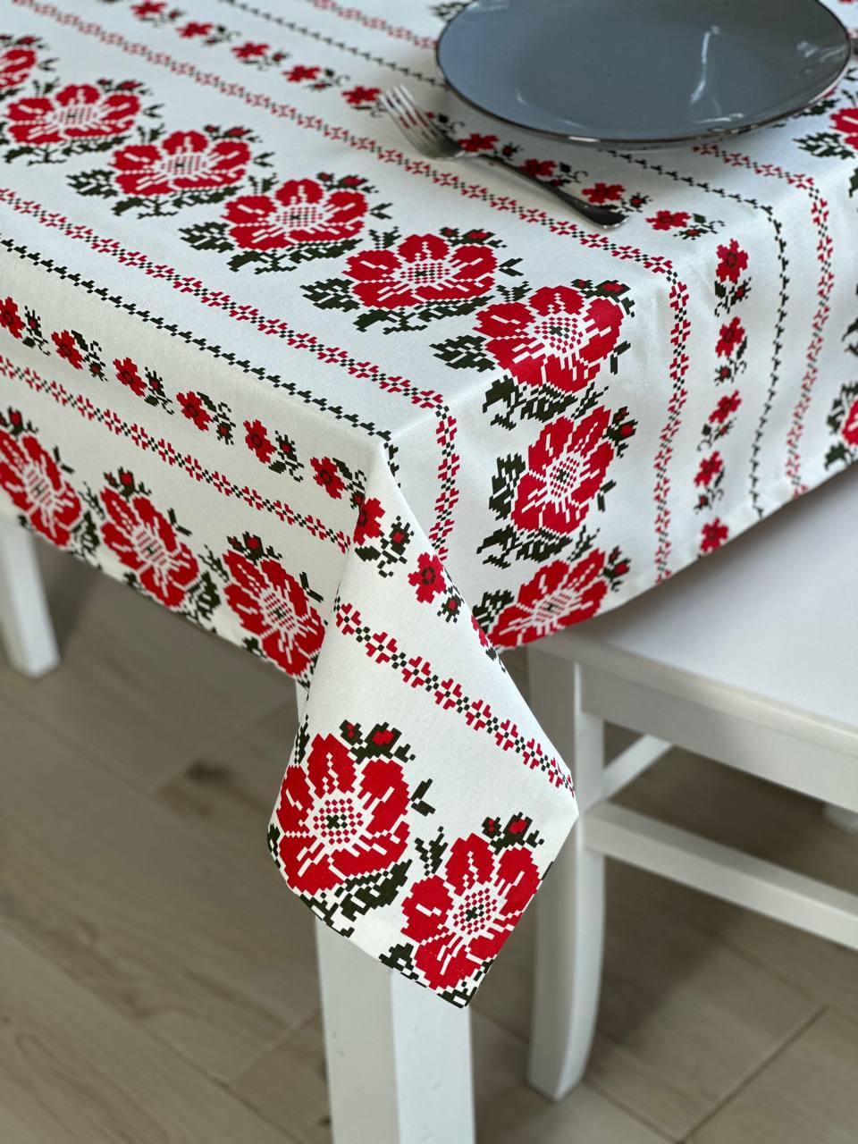 Linen waterproof tablecloth with Teflon, Geometry collection, luxury quality (custom or standard size)