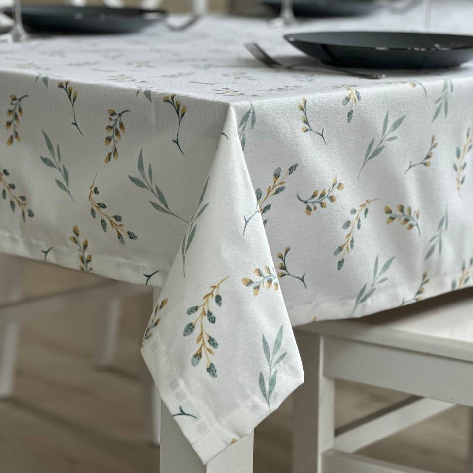 Linen waterproof tablecloth with Teflon, Geometry collection, luxury quality (custom or standard size)