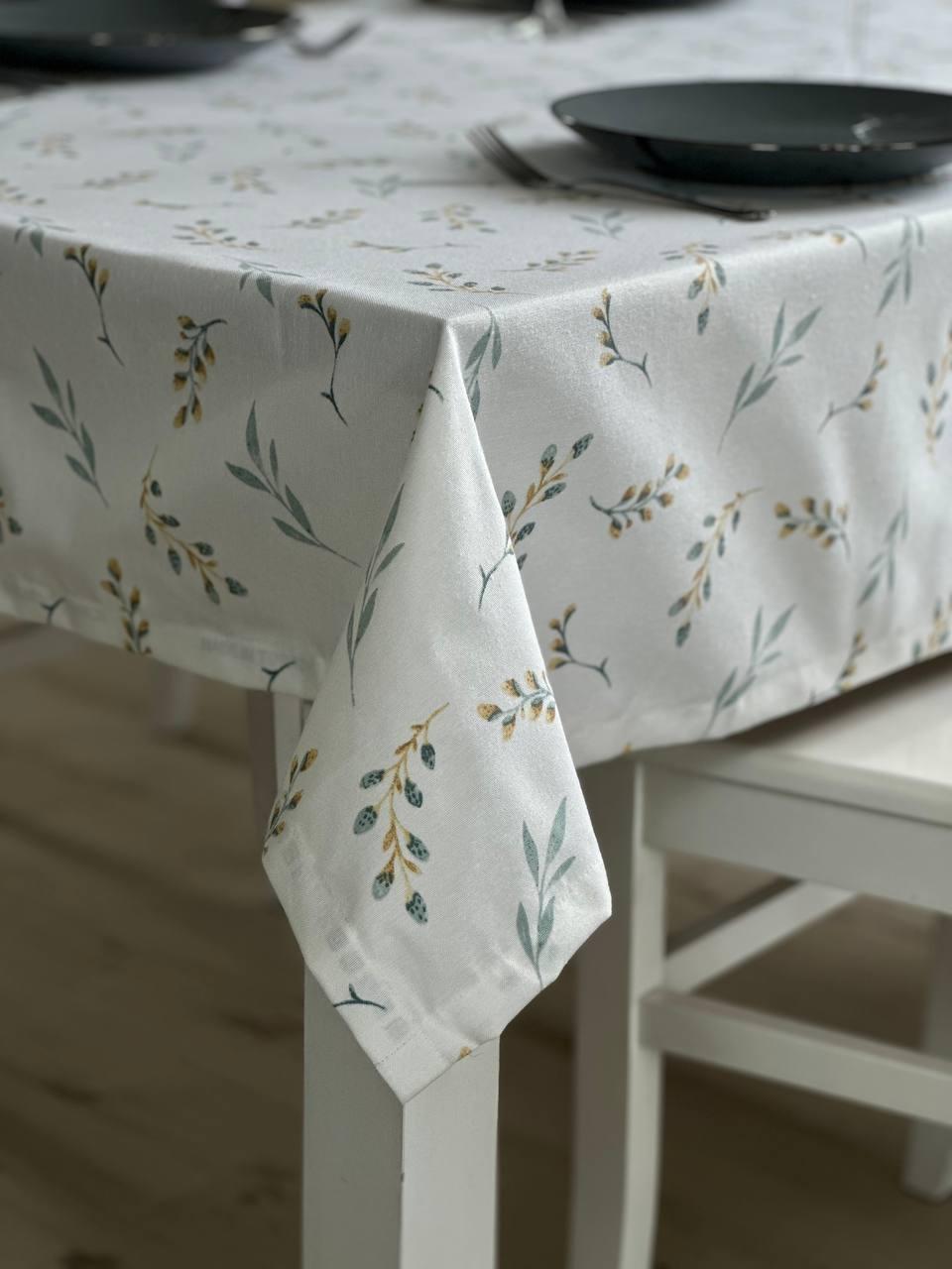 Linen waterproof tablecloth with Teflon, Geometry collection, luxury quality (custom or standard size)