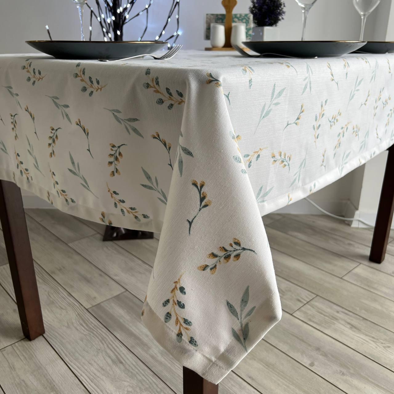 Linen waterproof tablecloth with Teflon, Geometry collection, luxury quality (custom or standard size)