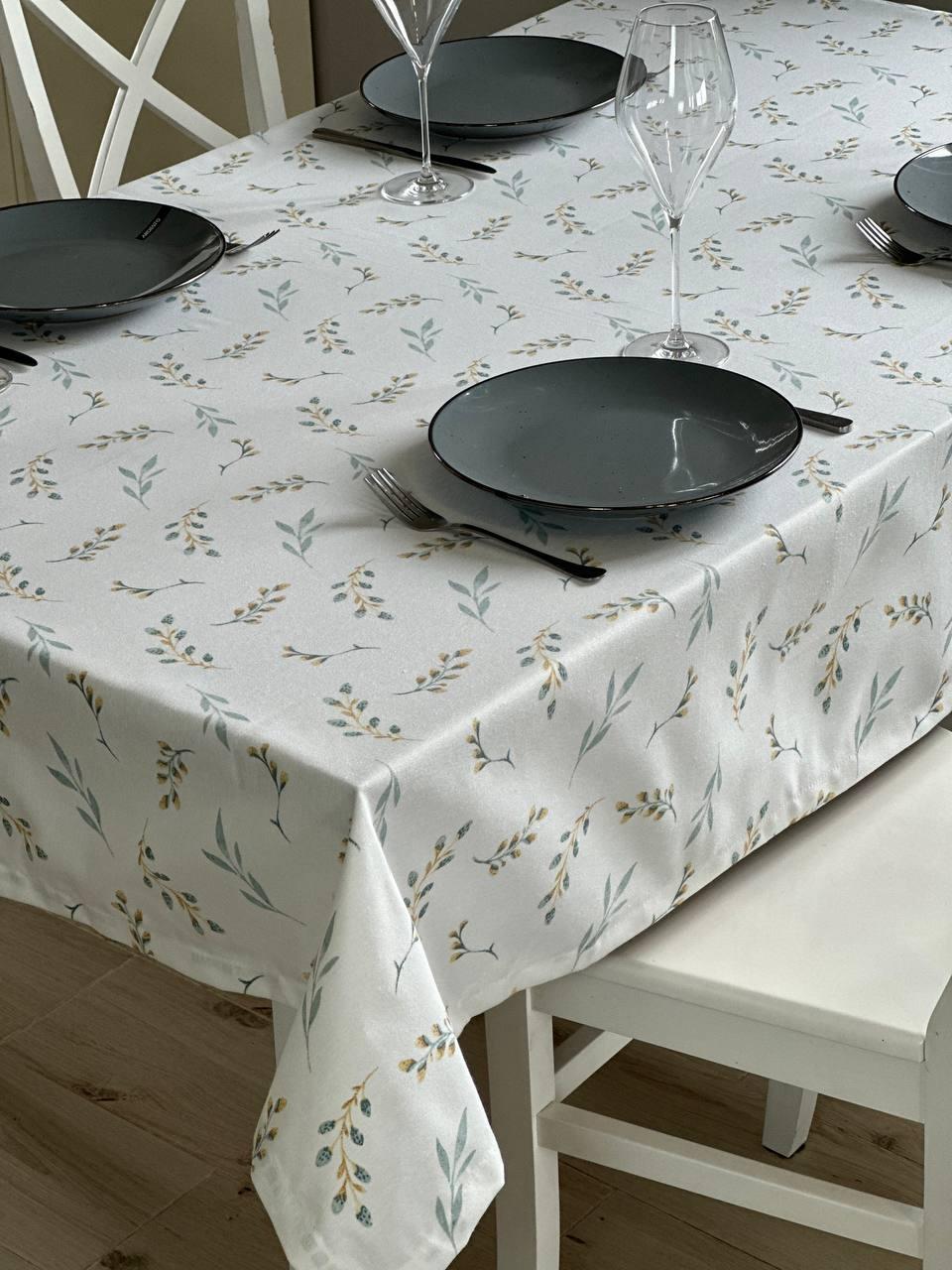 Linen waterproof tablecloth with Teflon, Geometry collection, luxury quality (custom or standard size)