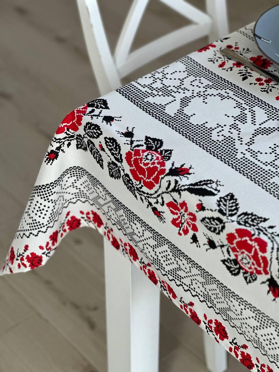 Linen waterproof tablecloth with Teflon, Geometry collection, luxury quality (custom or standard size)