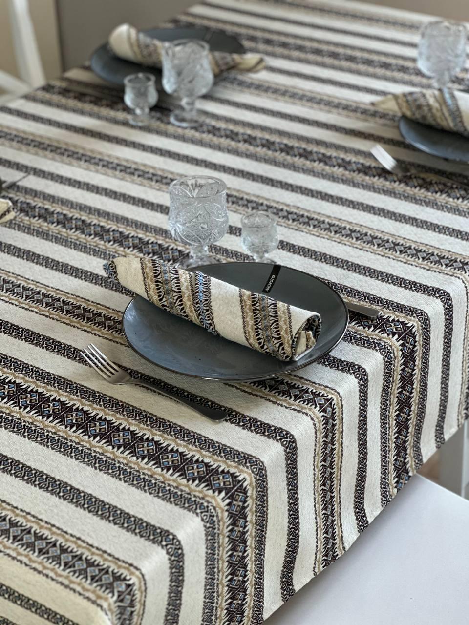 Ukrainian tablecloth embroidered linen, Ukrainian ornament, luxury quality (custom or standard size)