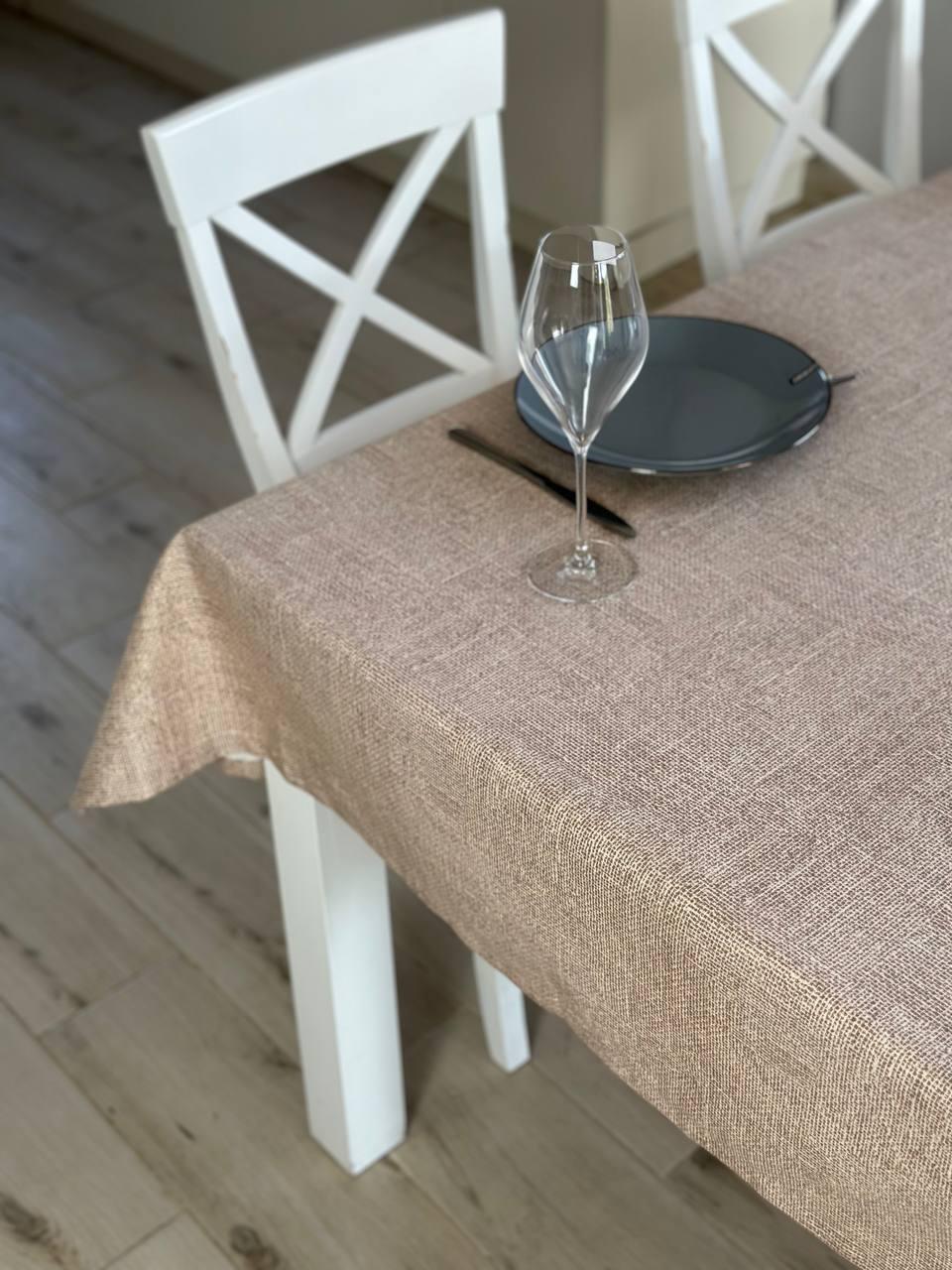 Linen waterproof tablecloth with Teflon, Geometry collection, luxury quality (custom or standard size)