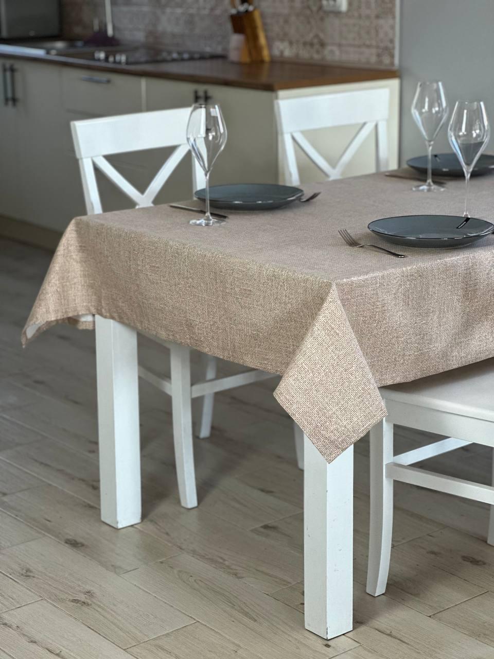 Linen waterproof tablecloth with Teflon, Geometry collection, luxury quality (custom or standard size)