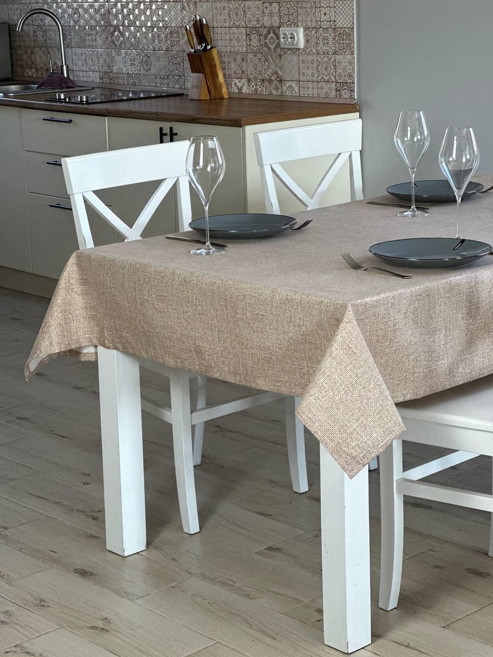Linen waterproof tablecloth with Teflon, Geometry collection, luxury quality (custom or standard size)