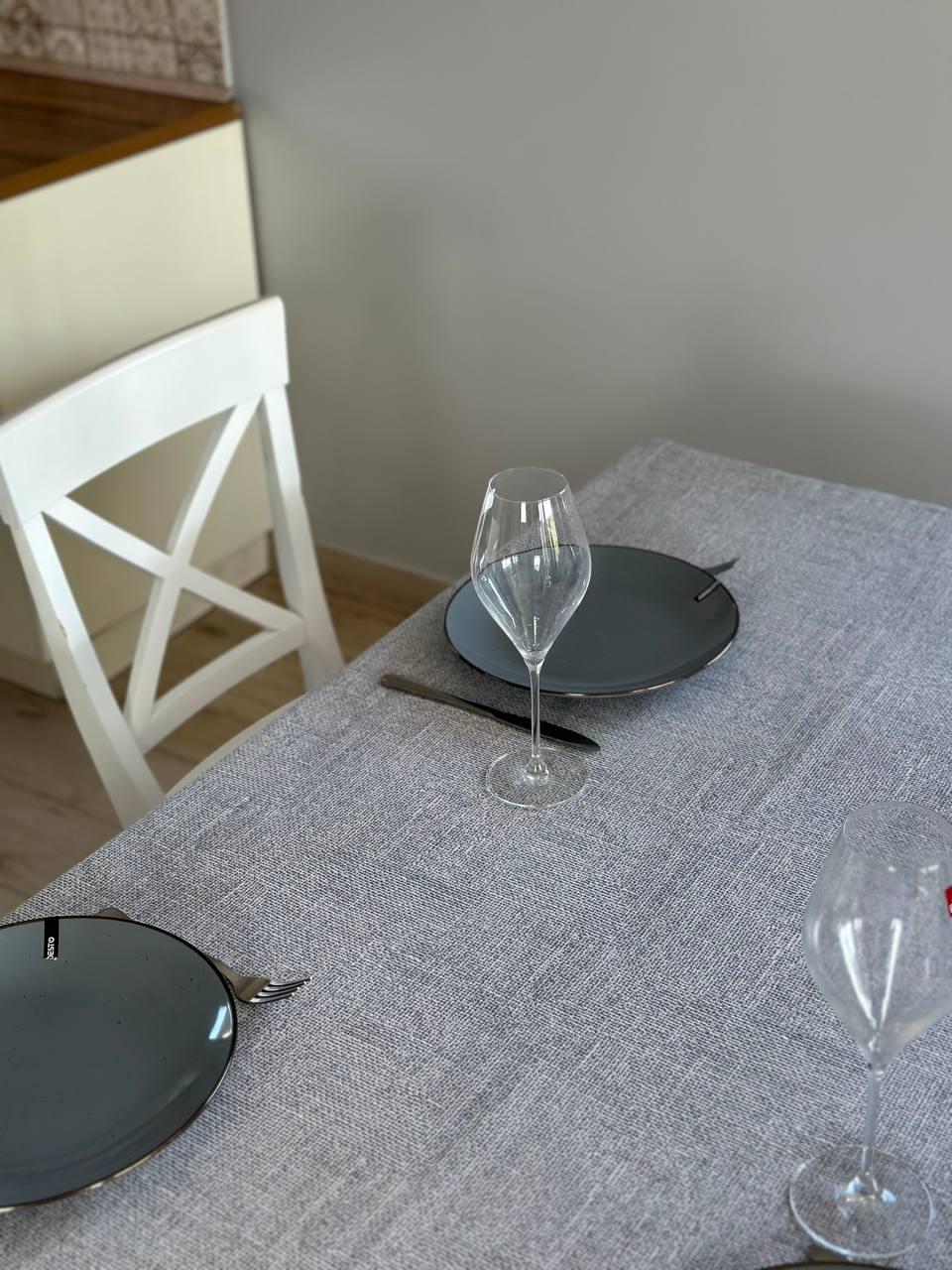 Linen waterproof tablecloth with Teflon, Geometry collection, luxury quality (custom or standard size)