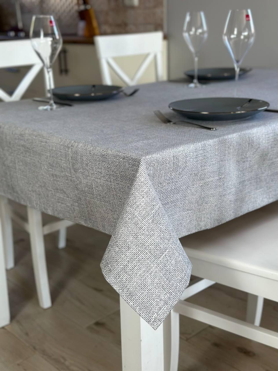 Linen waterproof tablecloth with Teflon, Geometry collection, luxury quality (custom or standard size)