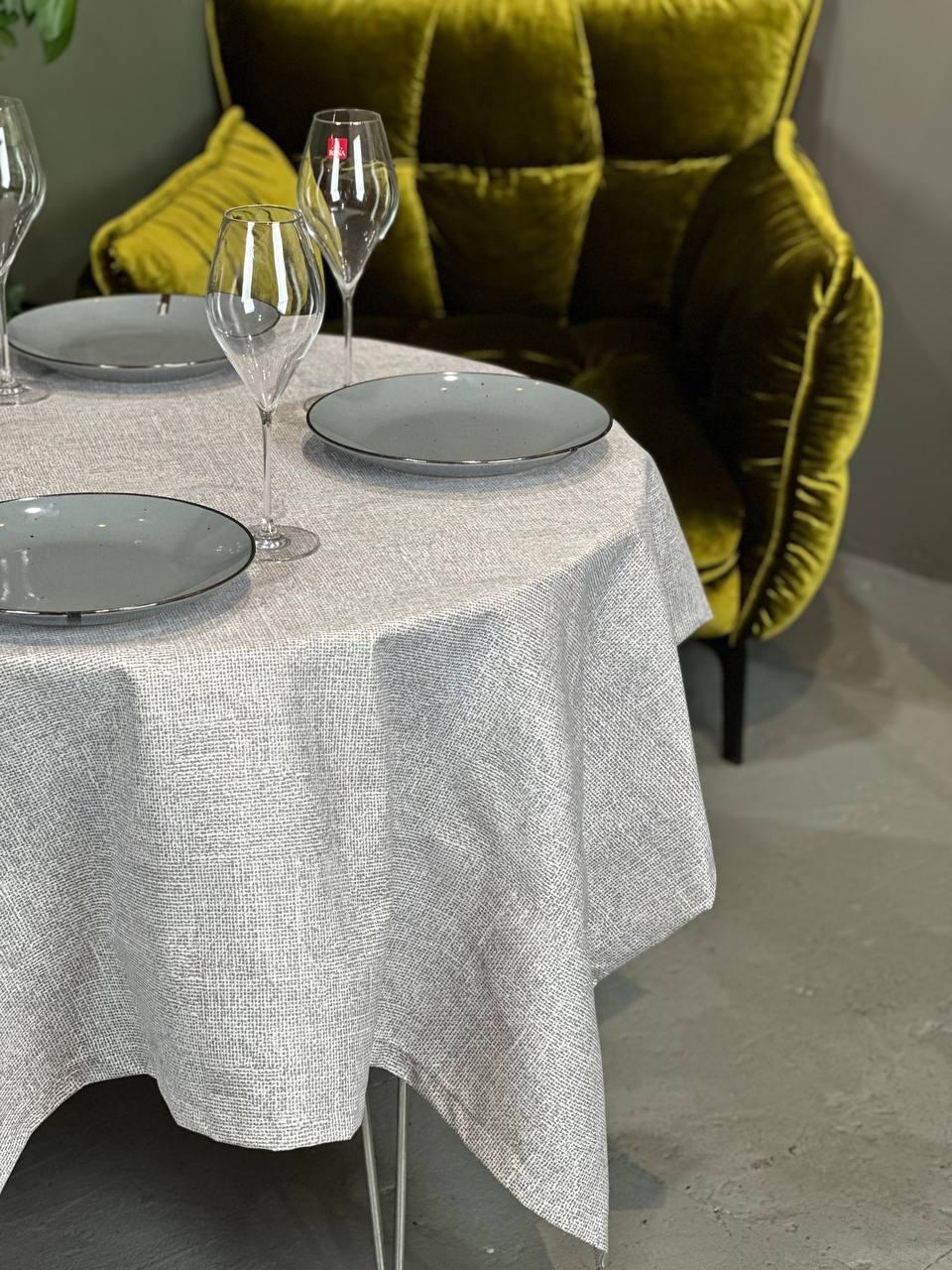 Linen waterproof tablecloth with Teflon, Geometry collection, luxury quality (custom or standard size)