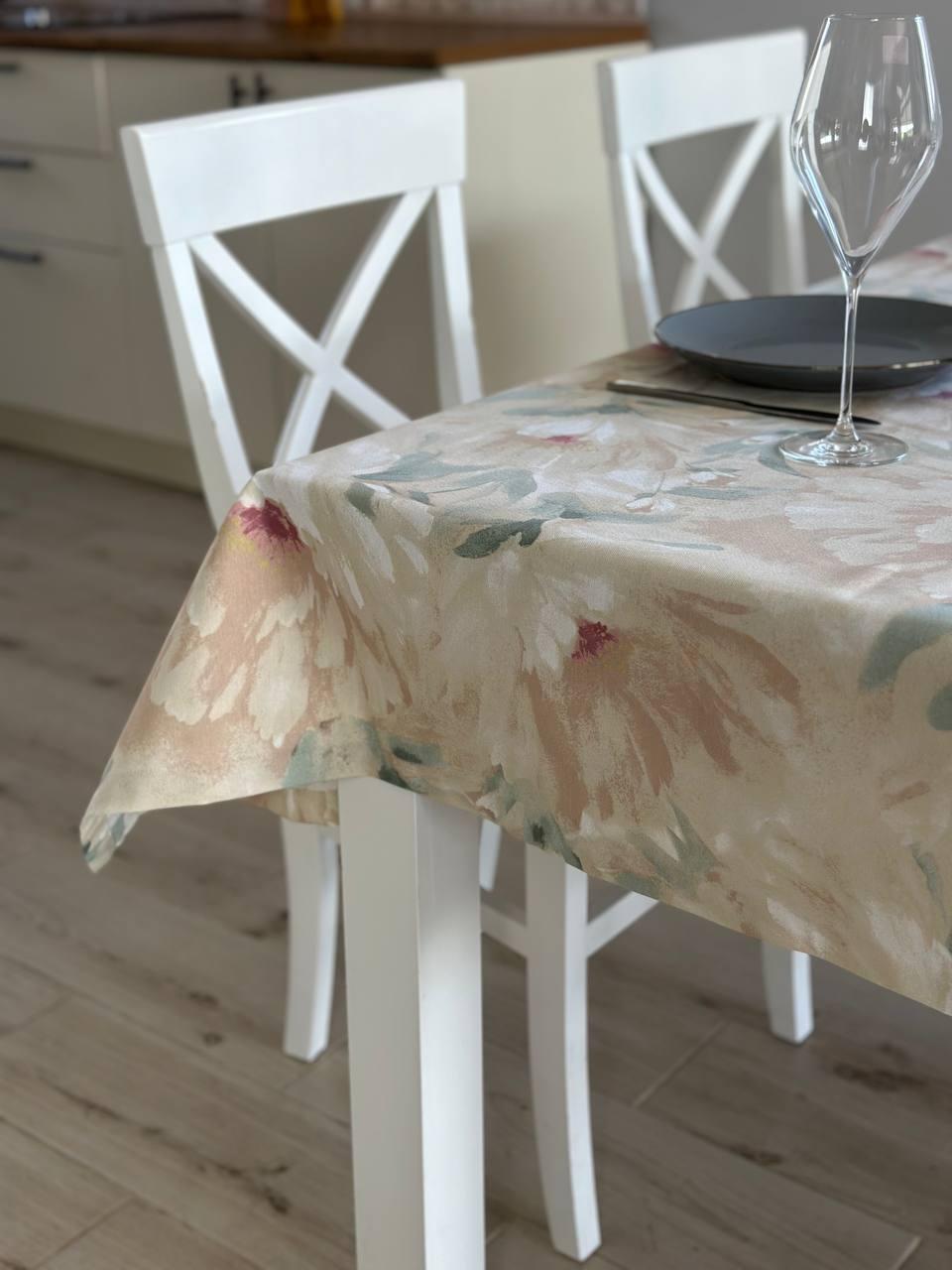 Linen waterproof tablecloth with Teflon, Geometry collection, luxury quality (custom or standard size)
