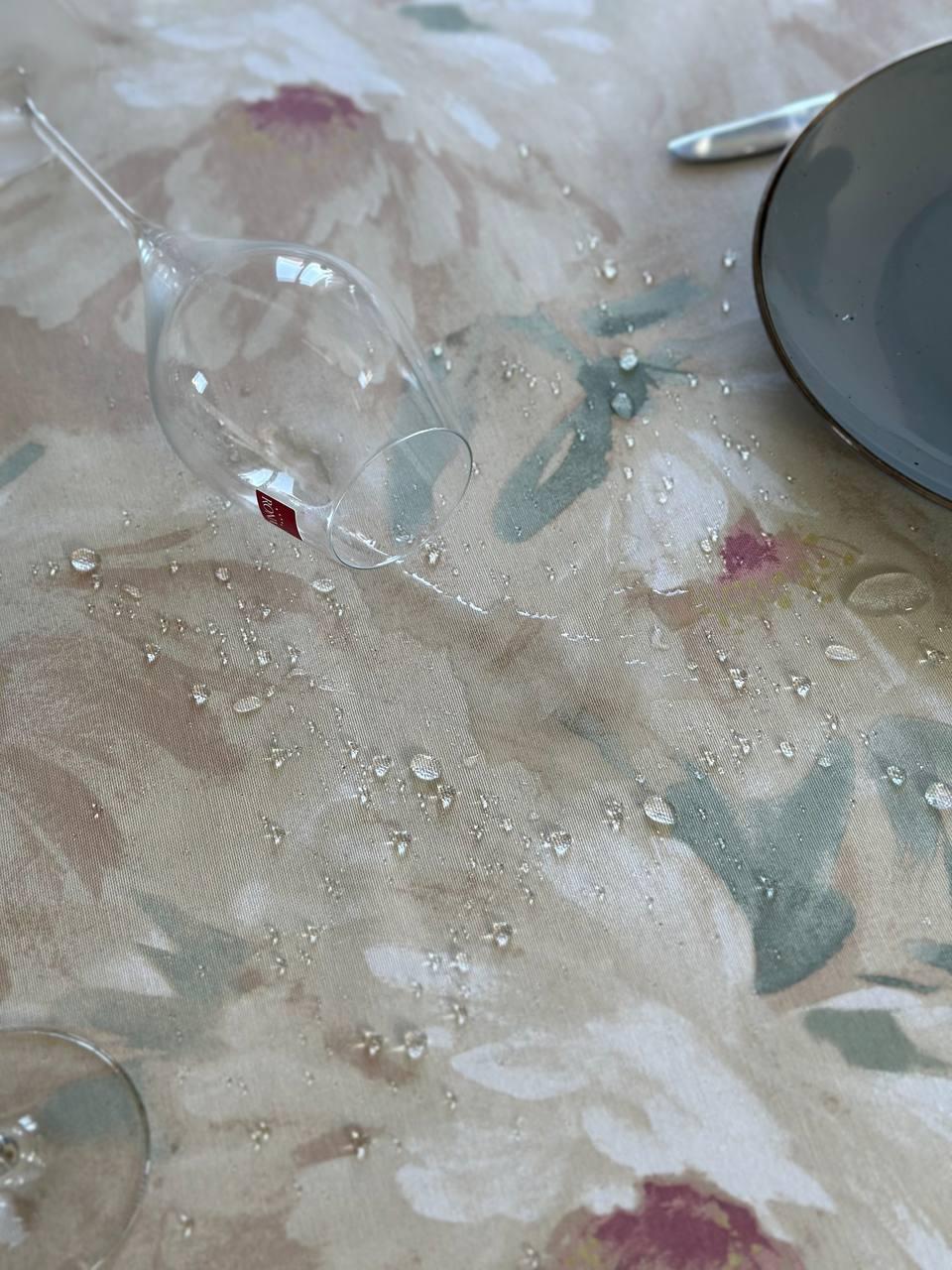 Linen waterproof tablecloth with Teflon, Geometry collection, luxury quality (custom or standard size)