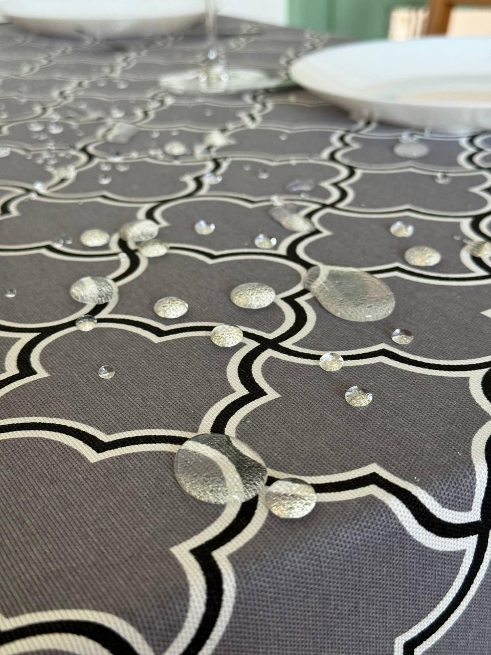 Linen waterproof tablecloth with Teflon, Geometry collection, luxury quality (custom or standard size)