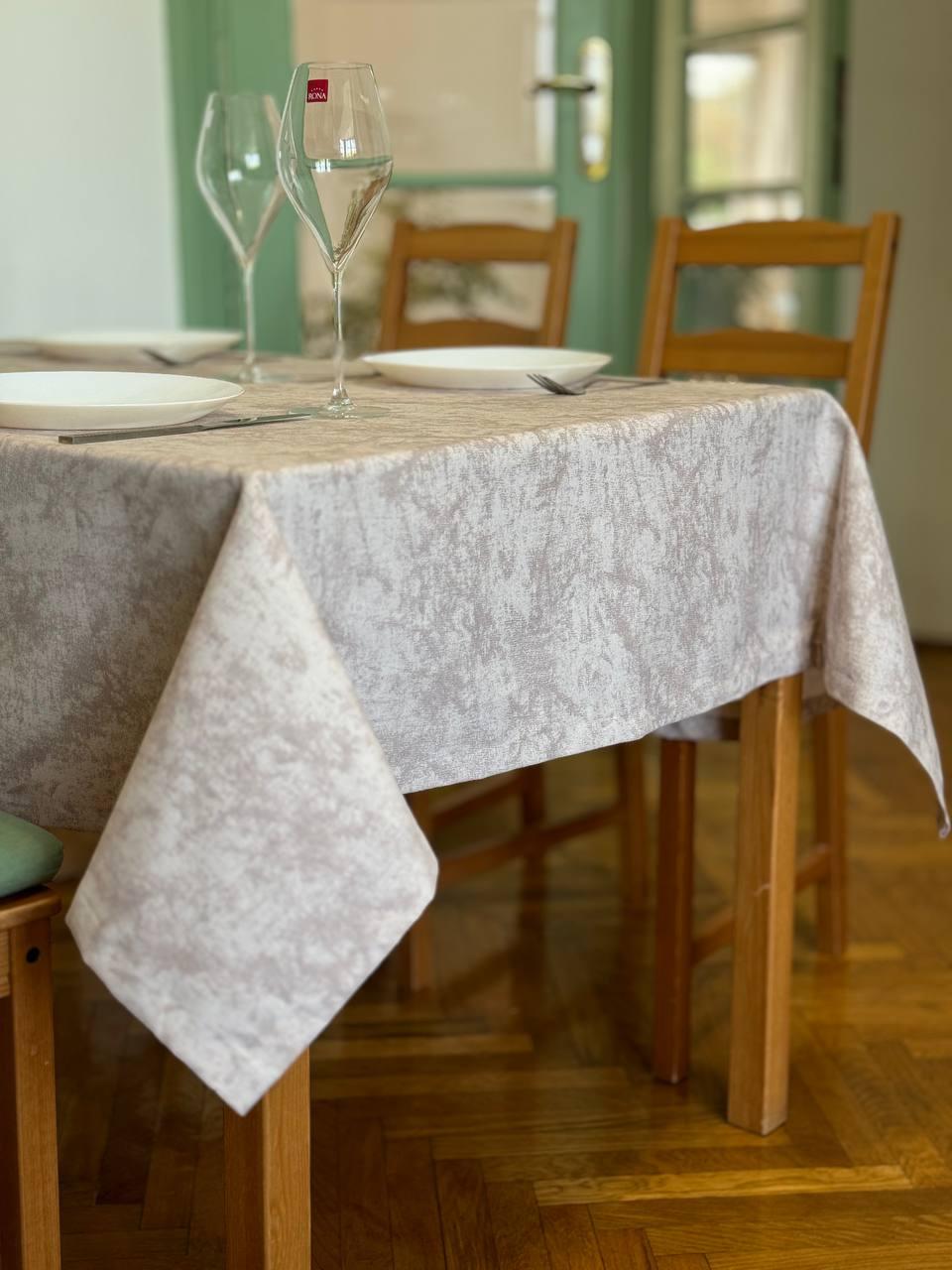 Linen waterproof tablecloth with Teflon, Geometry collection, luxury quality (custom or standard size)