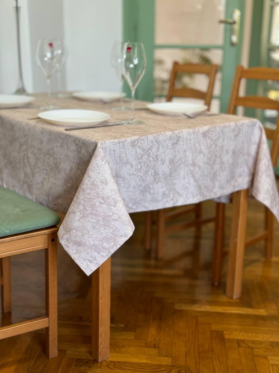 Linen waterproof tablecloth with Teflon, Geometry collection, luxury quality (custom or standard size)