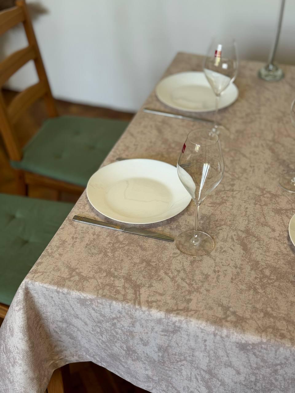 Linen waterproof tablecloth with Teflon, Geometry collection, luxury quality (custom or standard size)