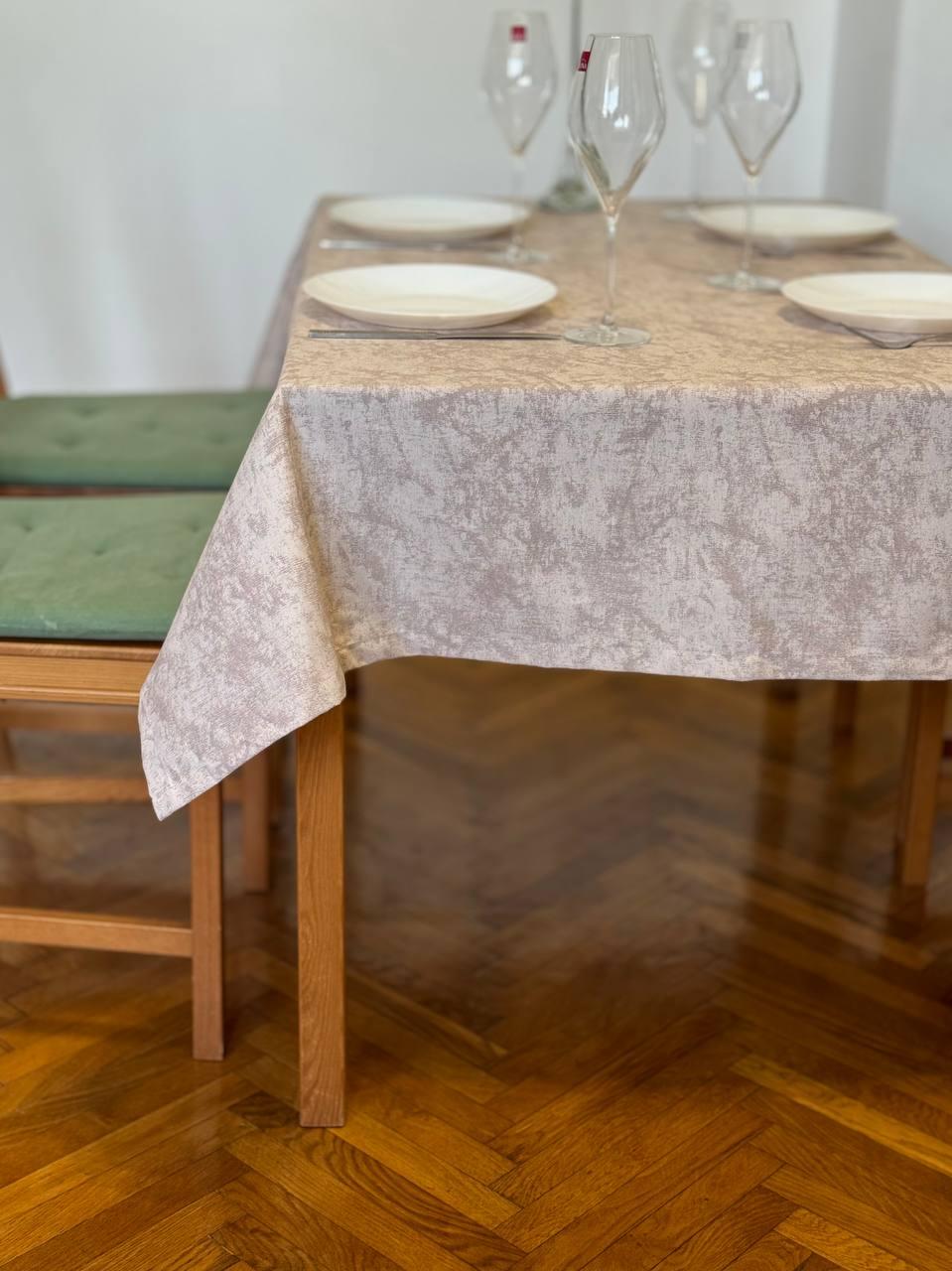 Linen waterproof tablecloth with Teflon, Geometry collection, luxury quality (custom or standard size)