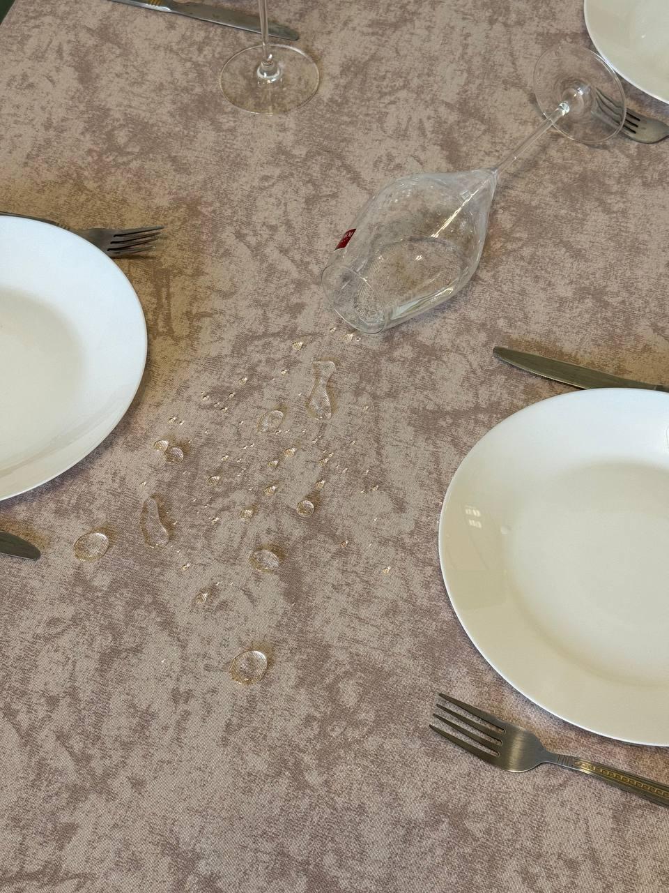 Linen waterproof tablecloth with Teflon, Geometry collection, luxury quality (custom or standard size)