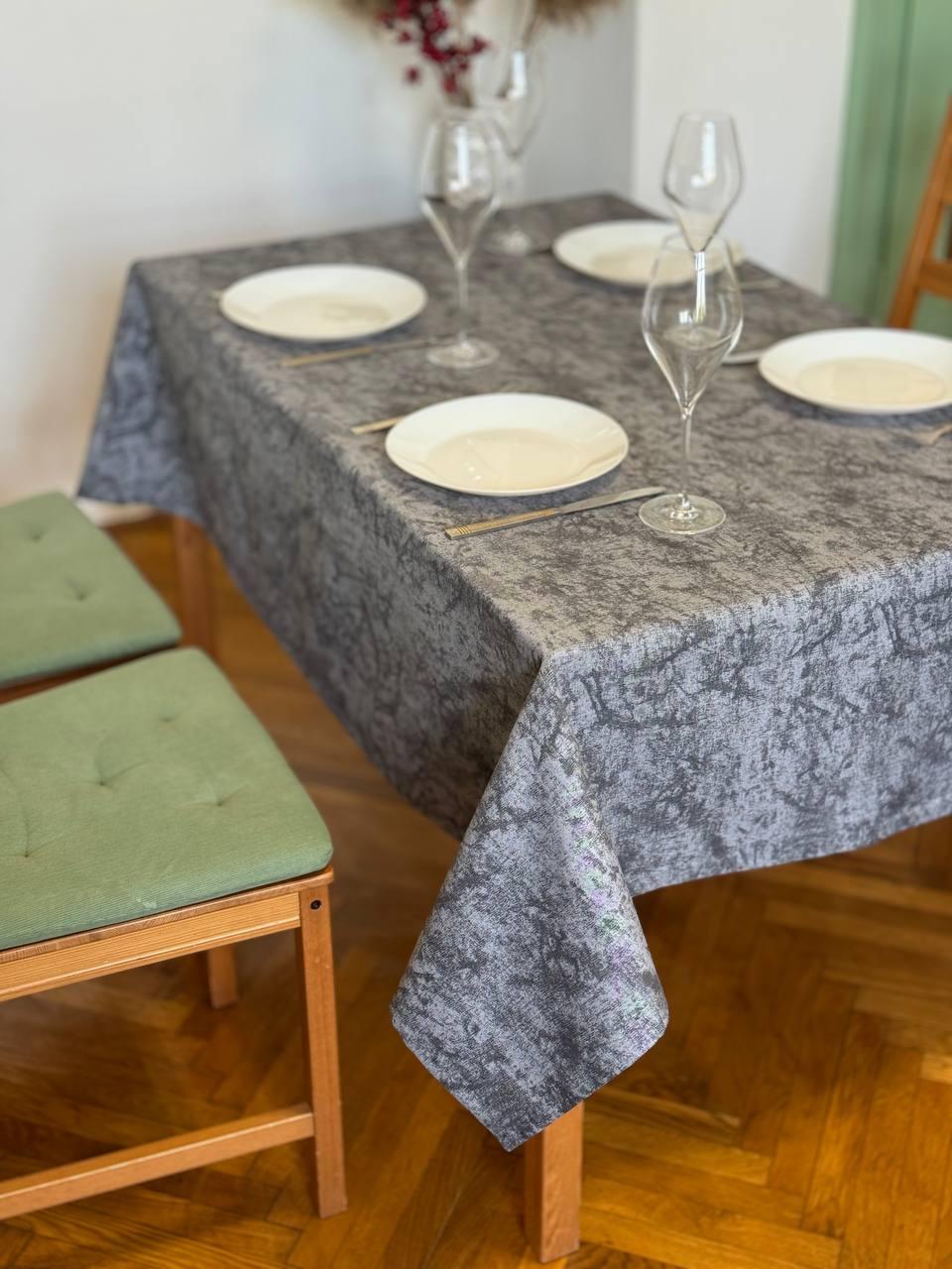 Linen waterproof tablecloth with Teflon, Geometry collection, luxury quality (custom or standard size)