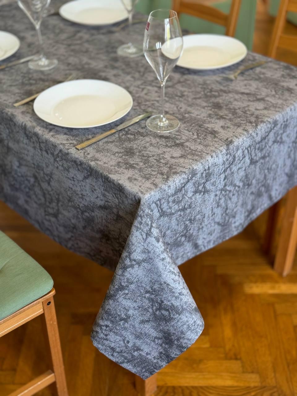 Linen waterproof tablecloth with Teflon, Geometry collection, luxury quality (custom or standard size)