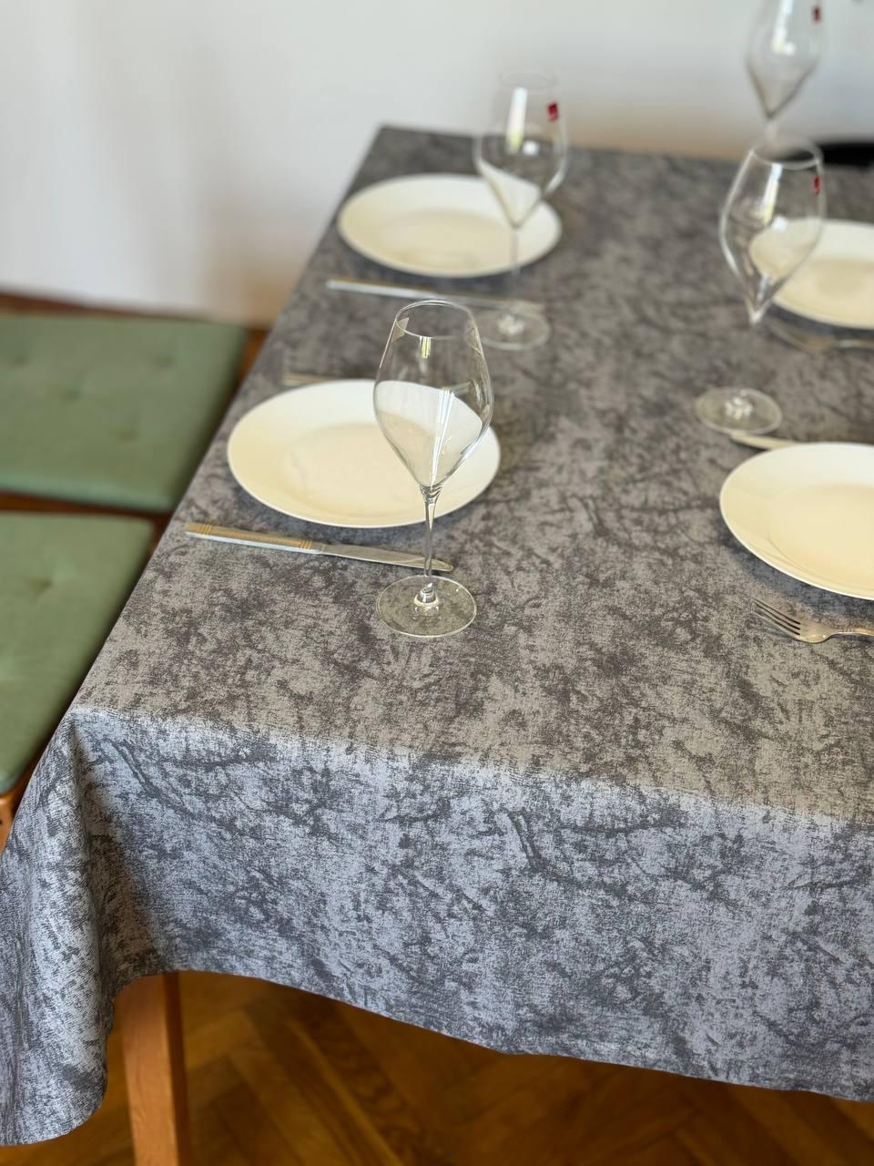 Linen waterproof tablecloth with Teflon, Geometry collection, luxury quality (custom or standard size)