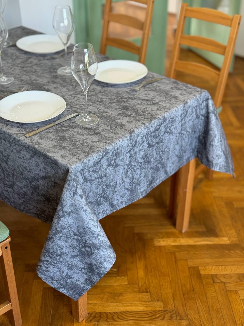Linen waterproof tablecloth with Teflon, Geometry collection, luxury quality (custom or standard size)