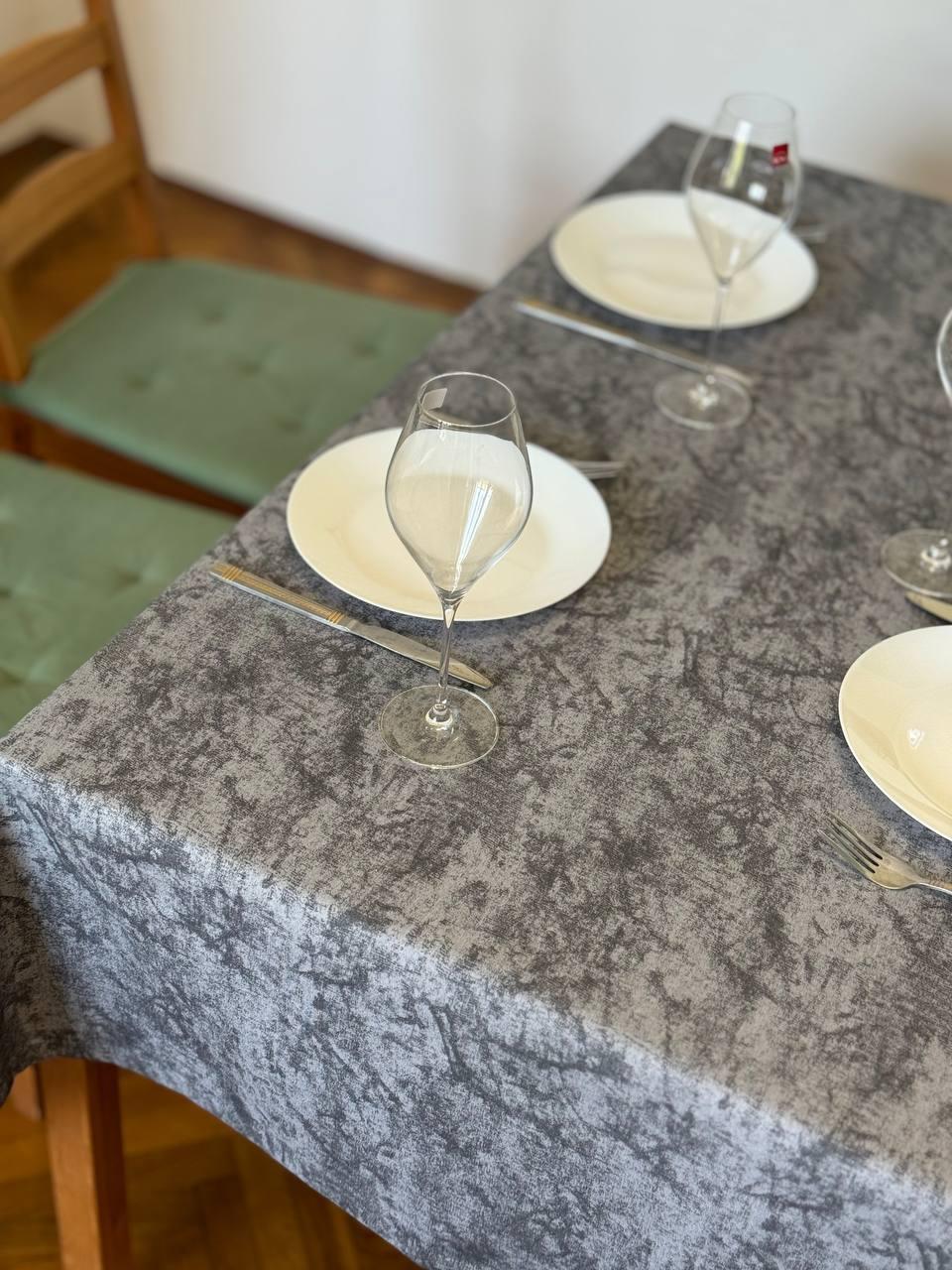 Linen waterproof tablecloth with Teflon, Geometry collection, luxury quality (custom or standard size)