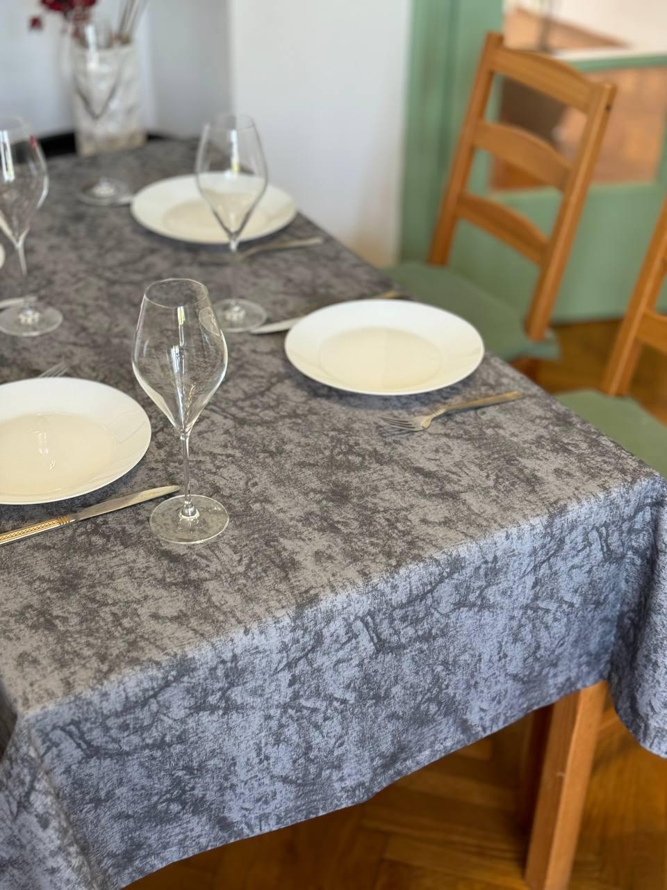Linen waterproof tablecloth with Teflon, Geometry collection, luxury quality (custom or standard size)