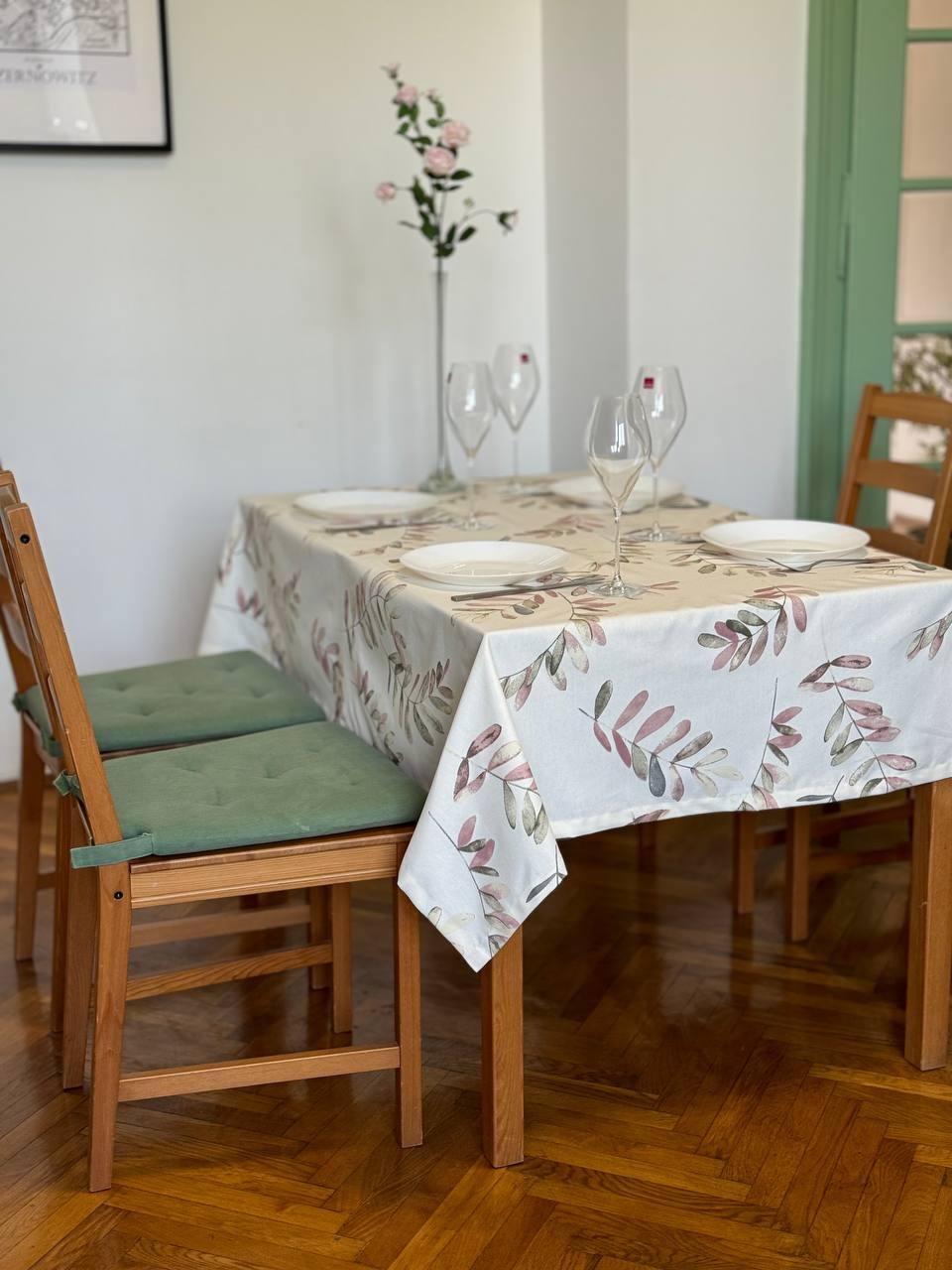 Linen waterproof tablecloth with Teflon, Geometry collection, luxury quality (custom or standard size)