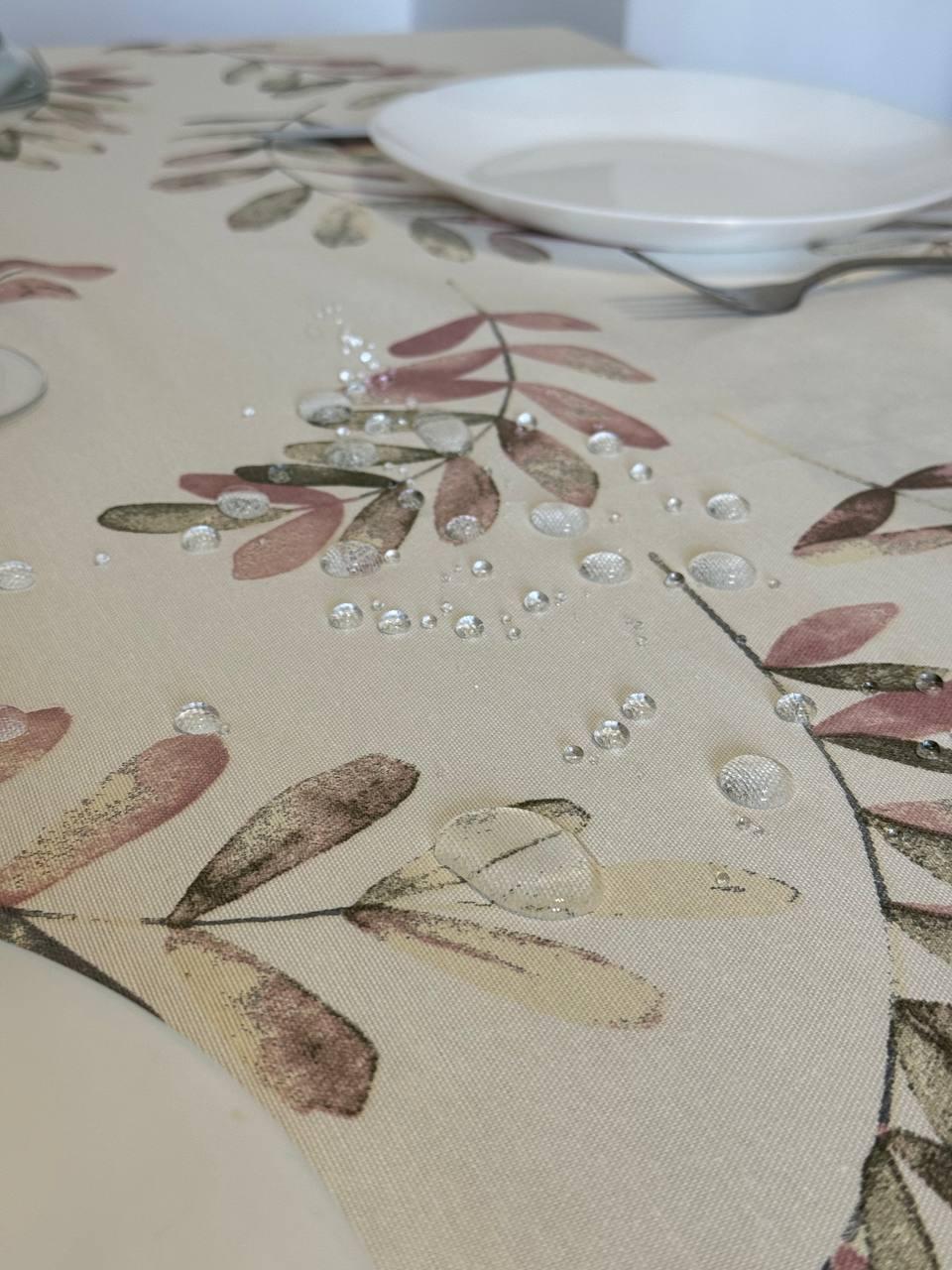 Linen waterproof tablecloth with Teflon, Geometry collection, luxury quality (custom or standard size)