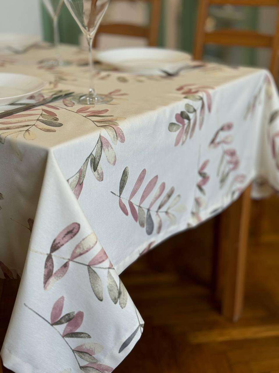 Linen waterproof tablecloth with Teflon, Geometry collection, luxury quality (custom or standard size)