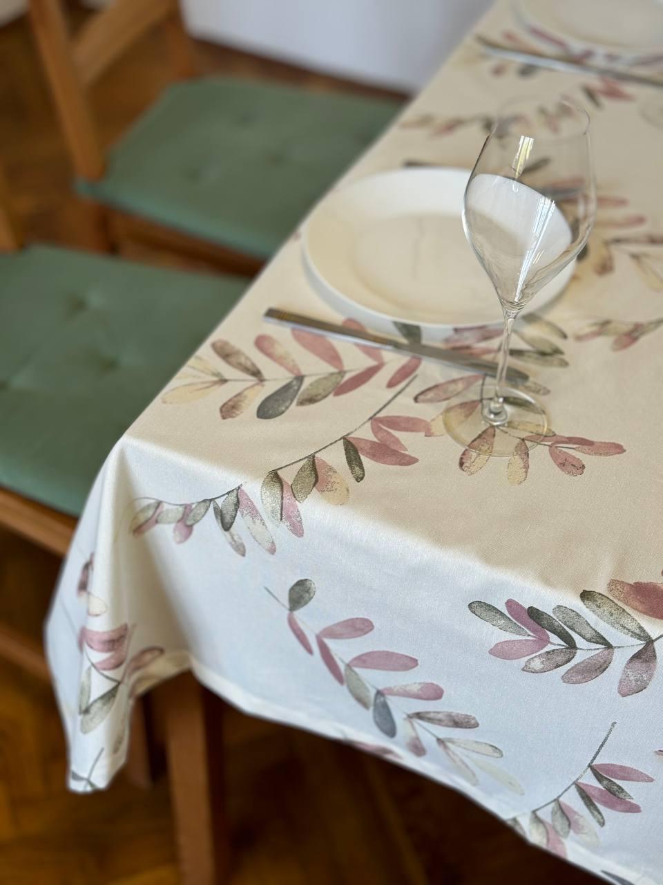Linen waterproof tablecloth with Teflon, Geometry collection, luxury quality (custom or standard size)