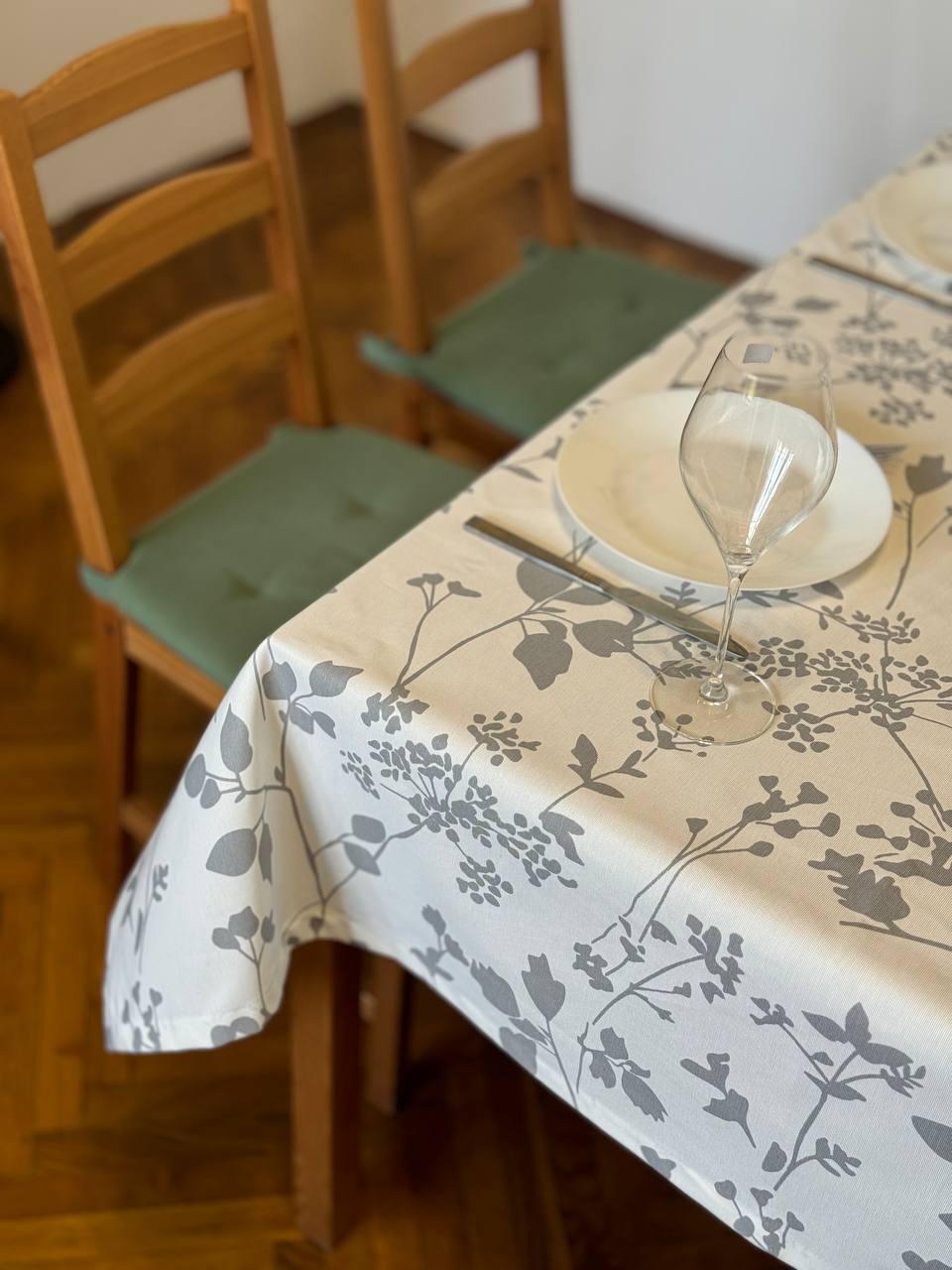 Linen waterproof tablecloth with Teflon, Geometry collection, luxury quality (custom or standard size)