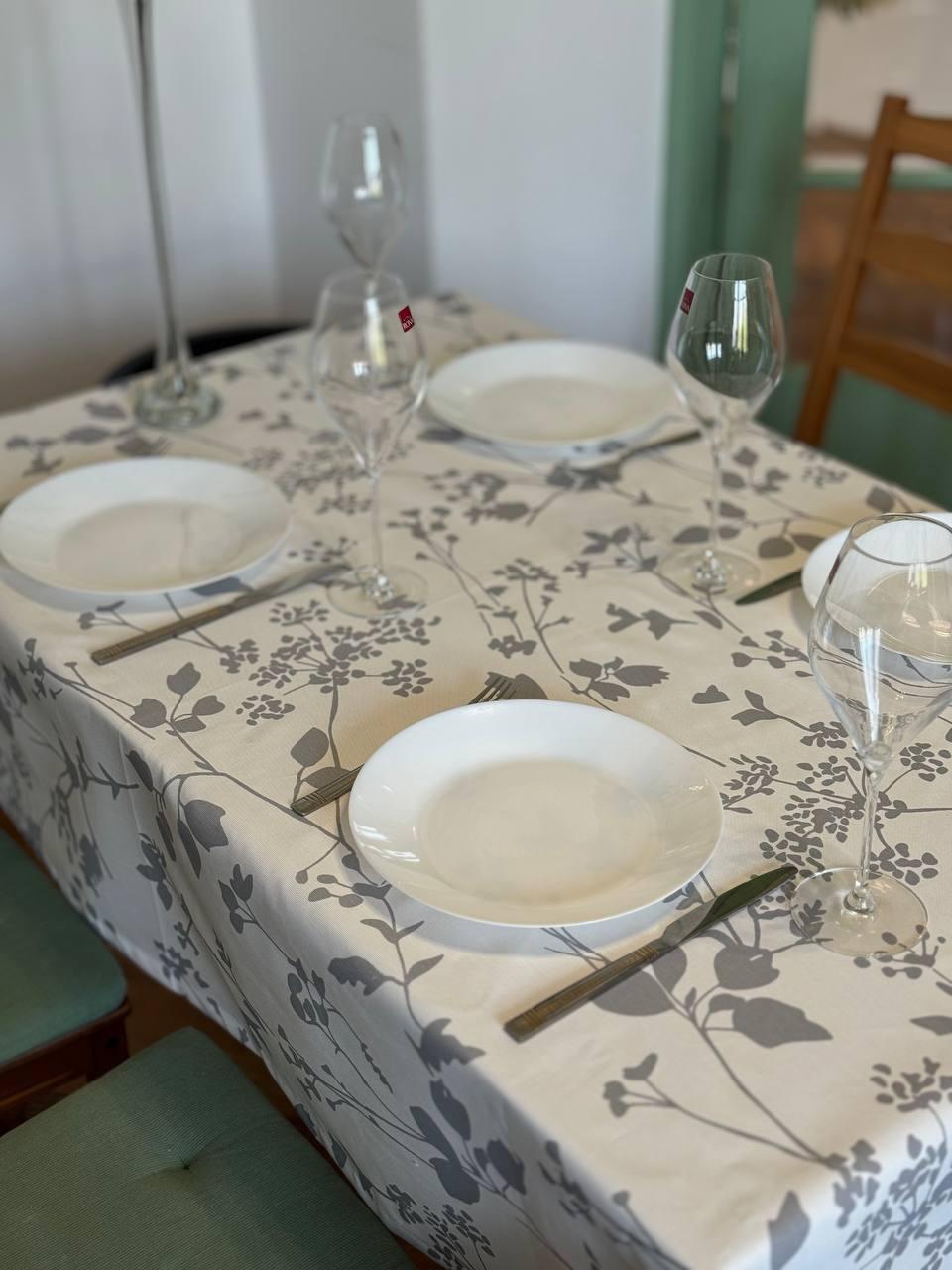 Linen waterproof tablecloth with Teflon, Geometry collection, luxury quality (custom or standard size)