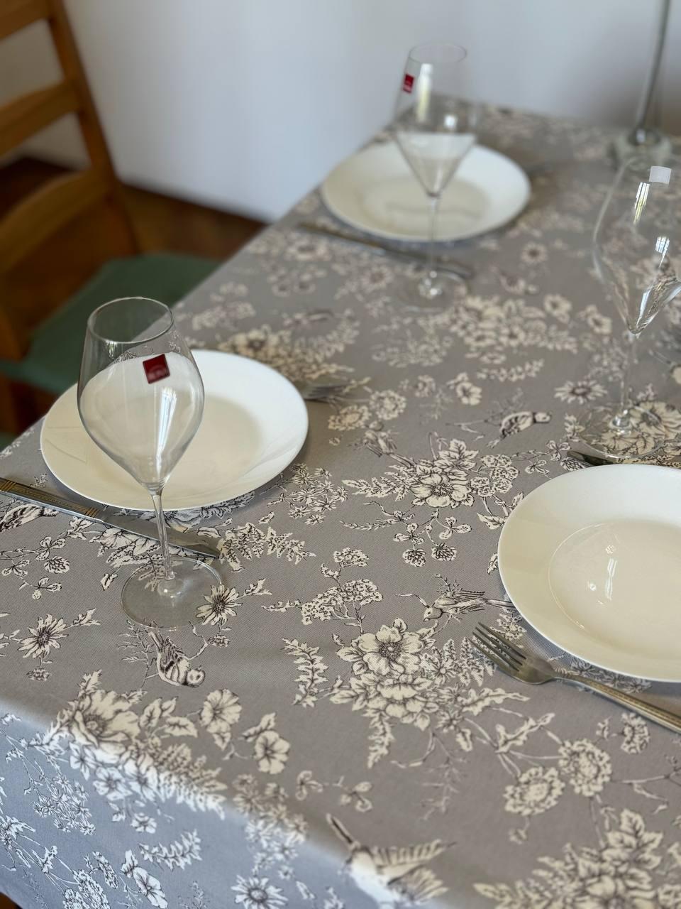 Linen waterproof tablecloth with Teflon, Geometry collection, luxury quality (custom or standard size)