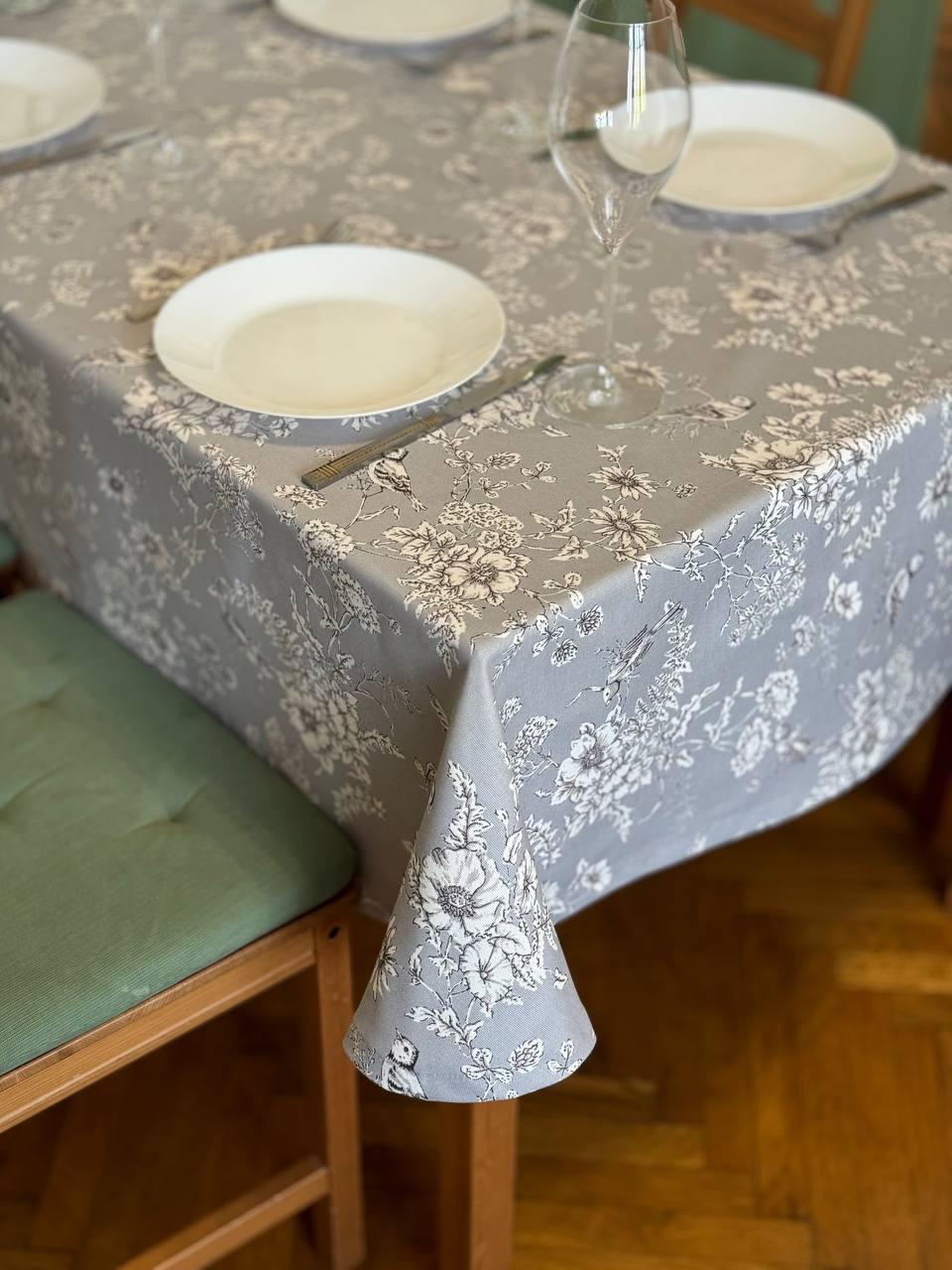 Linen waterproof tablecloth with Teflon, Geometry collection, luxury quality (custom or standard size)
