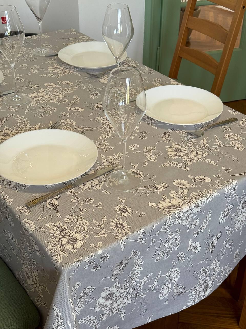 Linen waterproof tablecloth with Teflon, Geometry collection, luxury quality (custom or standard size)