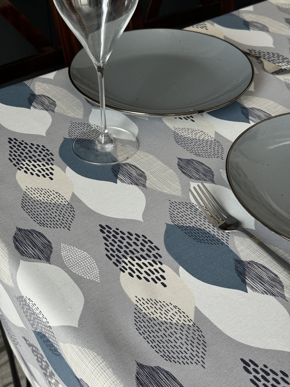 Linen waterproof tablecloth with Teflon, Geometry collection, luxury quality (custom or standard size)