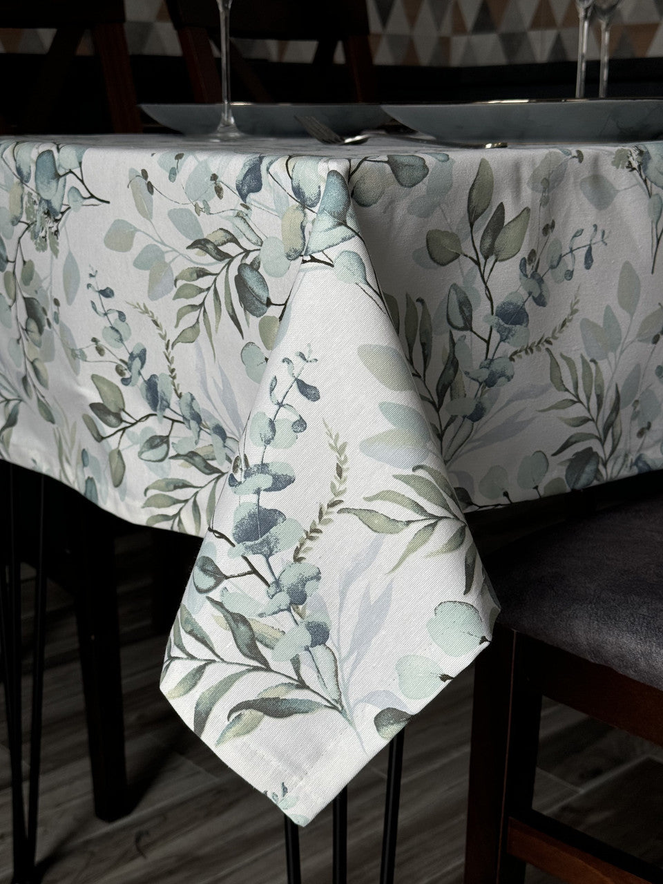 Linen waterproof tablecloth with Teflon, Geometry collection, luxury quality (custom or standard size)