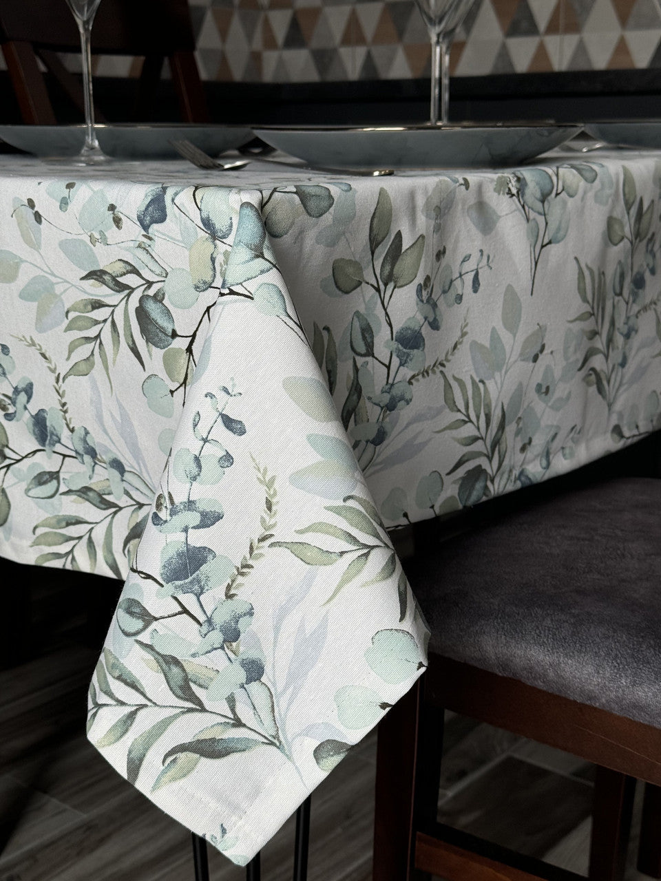 Linen waterproof tablecloth with Teflon, Geometry collection, luxury quality (custom or standard size)