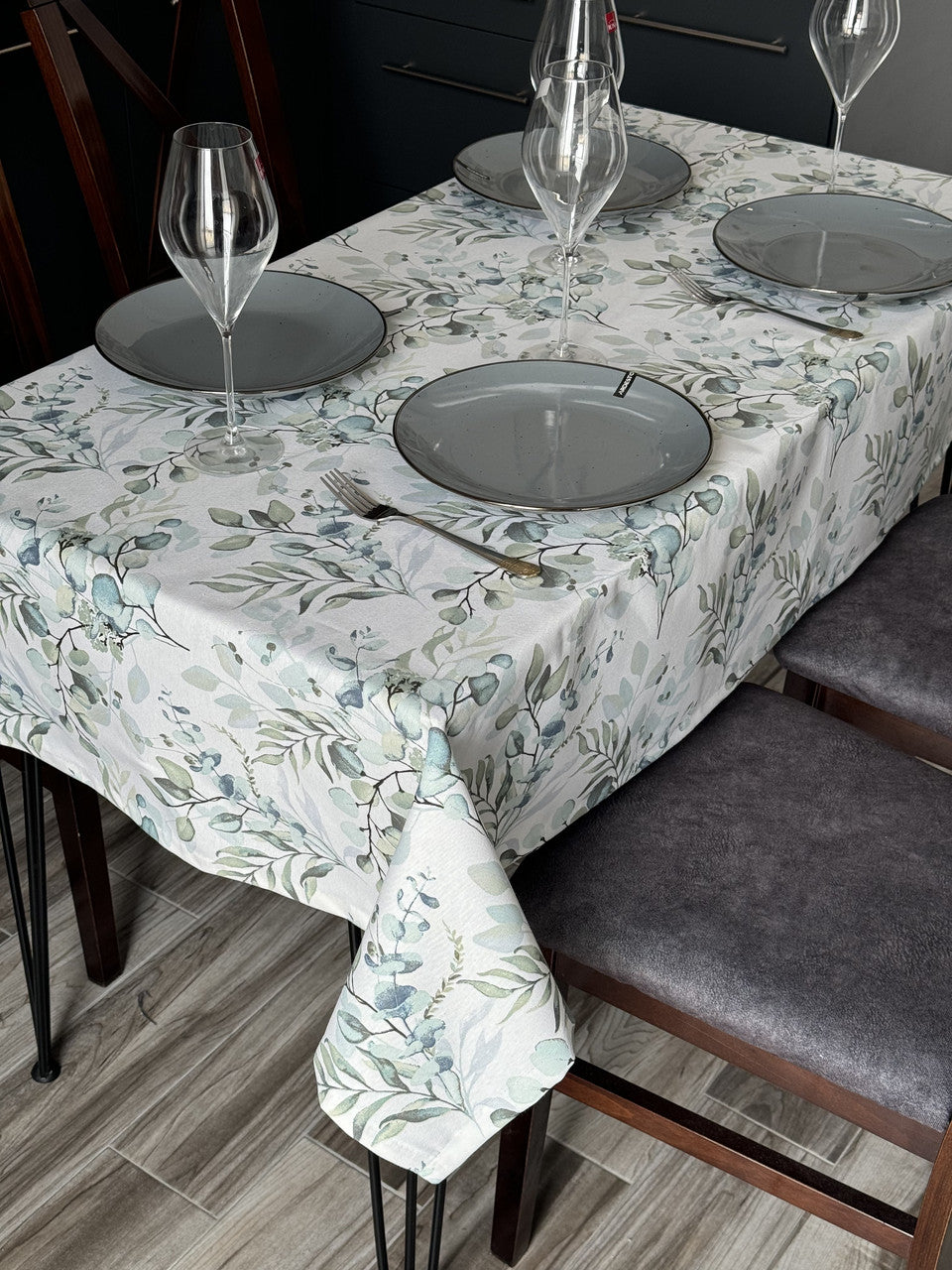 Linen waterproof tablecloth with Teflon, Geometry collection, luxury quality (custom or standard size)