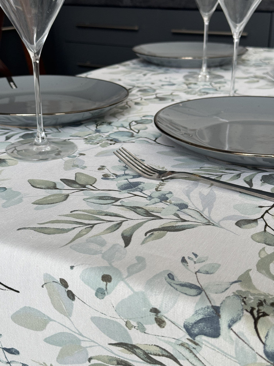 Linen waterproof tablecloth with Teflon, Geometry collection, luxury quality (custom or standard size)