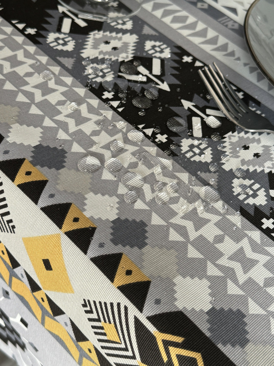 Linen waterproof tablecloth with Teflon, Geometry collection, luxury quality (custom or standard size)