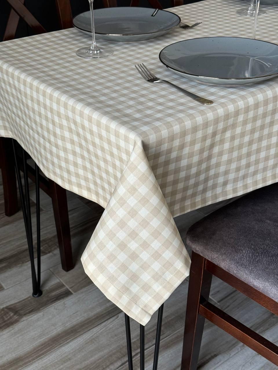 Linen waterproof tablecloth with Teflon, Geometry collection, luxury quality (custom or standard size)