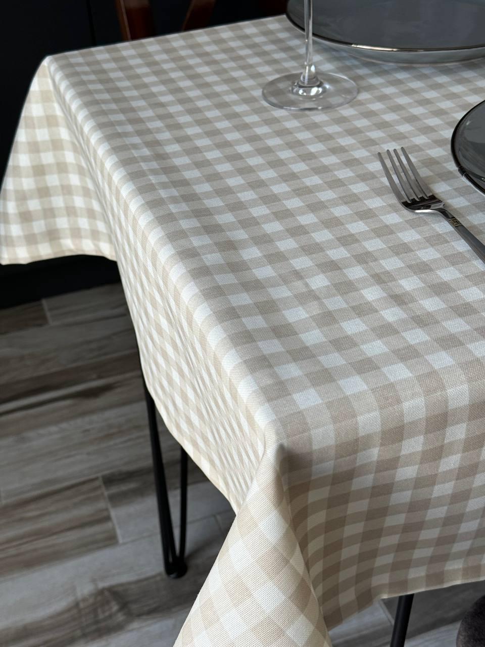Linen waterproof tablecloth with Teflon, Geometry collection, luxury quality (custom or standard size)