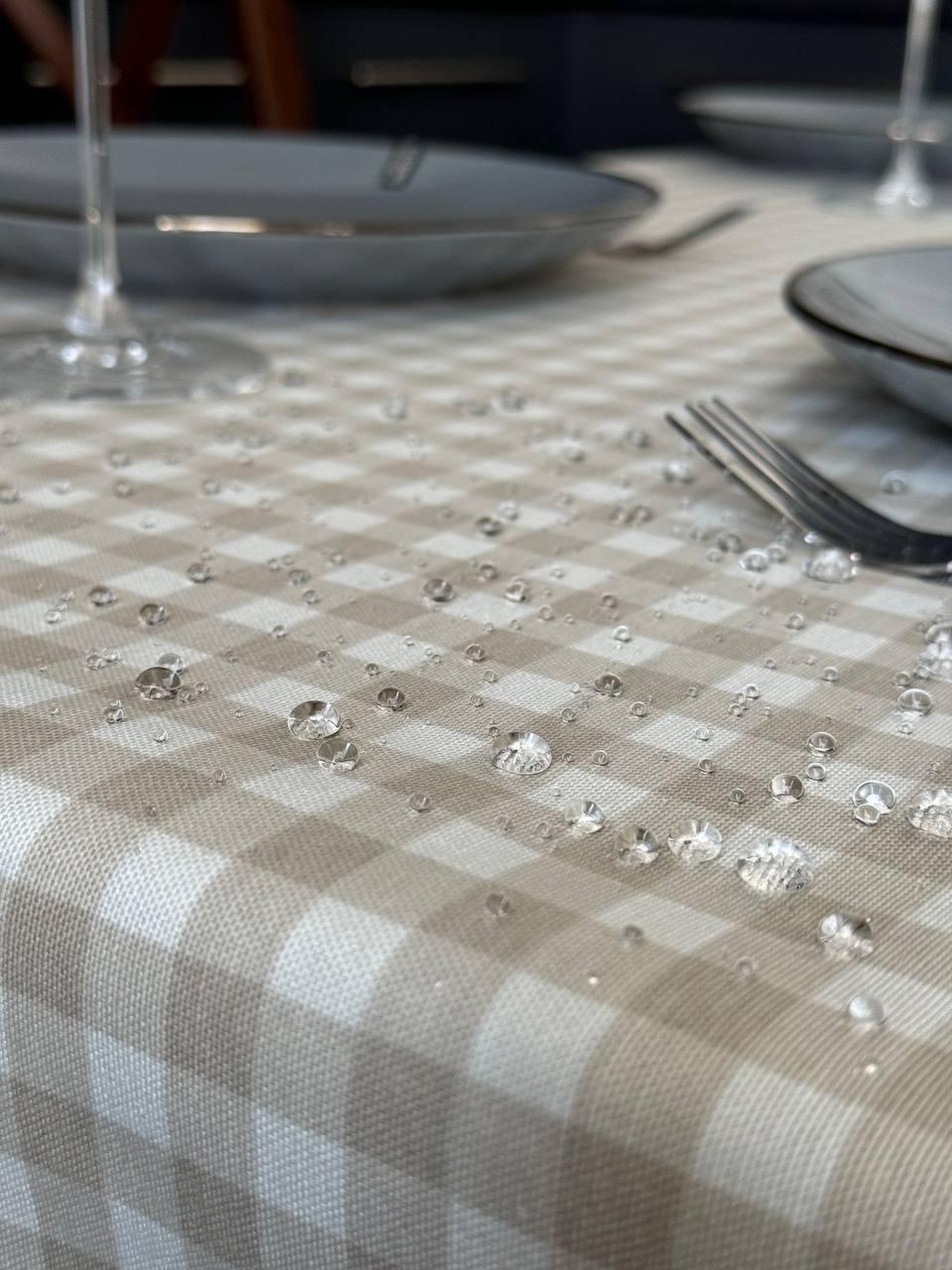 Linen waterproof tablecloth with Teflon, Geometry collection, luxury quality (custom or standard size)