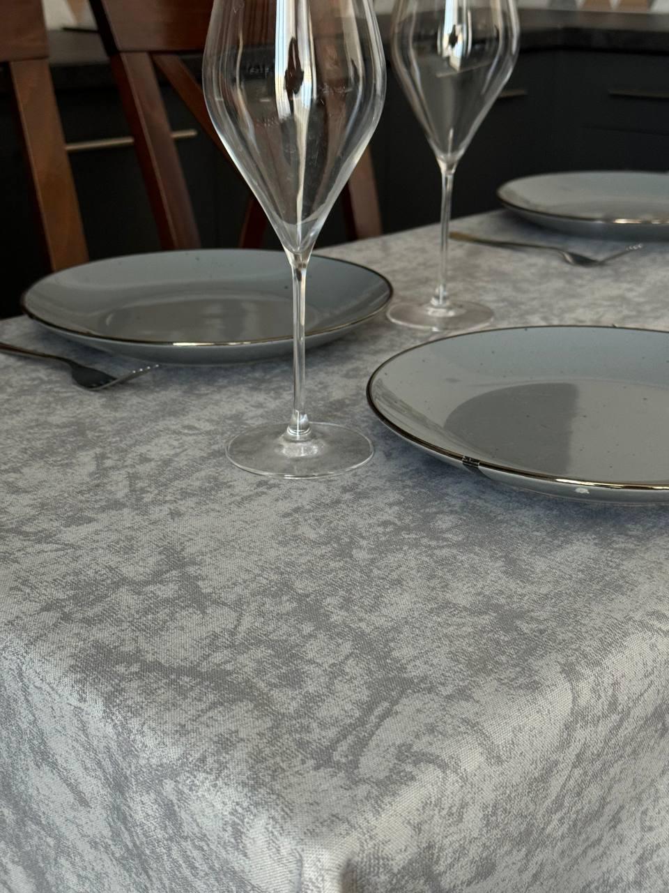 Linen waterproof tablecloth with Teflon, Geometry collection, luxury quality (custom or standard size)