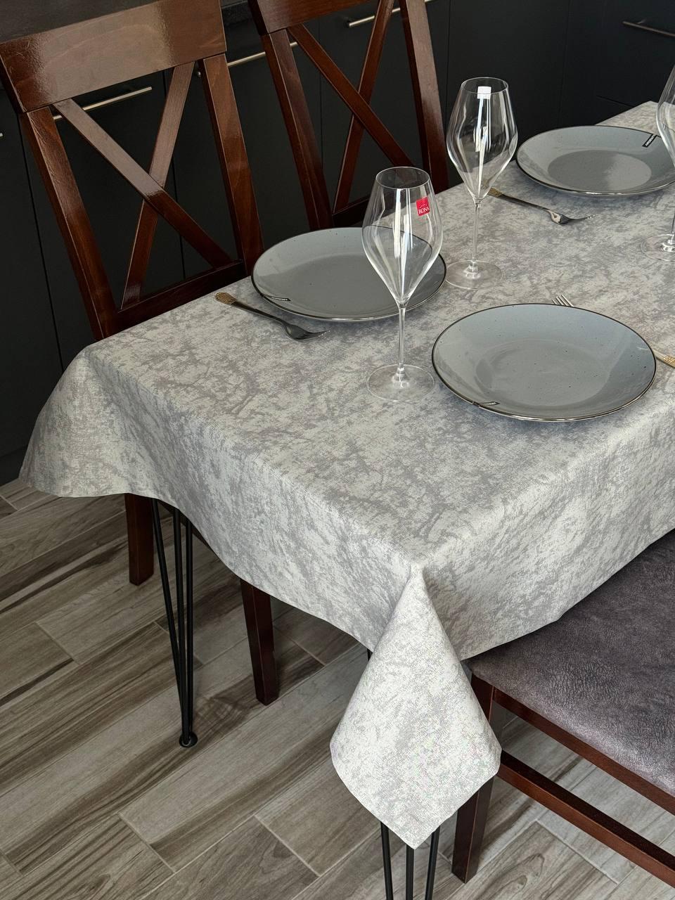 Linen waterproof tablecloth with Teflon, Geometry collection, luxury quality (custom or standard size)